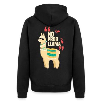 No Problama Llama drôle - Veste à capuche bio Premium Unisexe - noir - Dos - Nico (187cm)