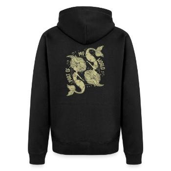 Meerjungfrauen - Unisex Premium Bio Zip Hoodie - Schwarz - Hinten - Nico (187cm)