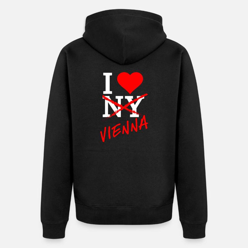 J'aime Vienne - Veste à capuche bio Premium Unisexe - noir