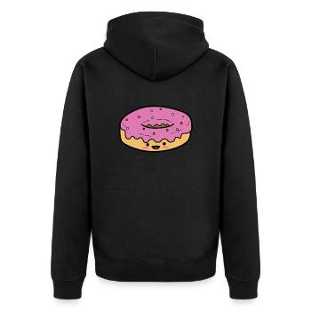 Donut - Unisex Premium Bio Zip Hoodie - Schwarz - Hinten - Nico (187cm)