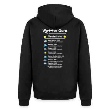 Météo Gourou Liste de prix Météo - Veste à capuche bio Premium Unisexe - noir - Dos - Nico (187cm)