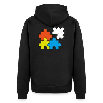 Puzzle Retrogaming Gift Placement Game Game Games - Unisex Premium Organic Zip Hoodie - black - Back - Nico (187cm)