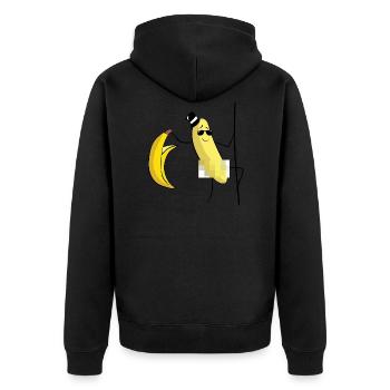 banana banane strip strippen pole dance geschenk - Unisex Premium Bio Zip Hoodie - Schwarz - Hinten - Nico (187cm)