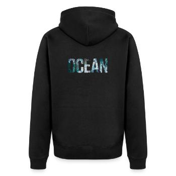 océan - Veste à capuche bio Premium Unisexe - noir - Dos - Nico (187cm)