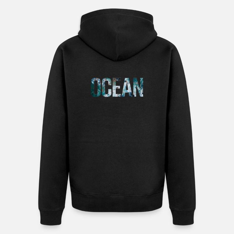 ocean - Unisex Premium Bio Zip Hoodie - Schwarz