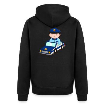 mignon voiture de police enfants cadeau policier sirène - Veste à capuche bio Premium Unisexe - noir - Dos - Nico (187cm)