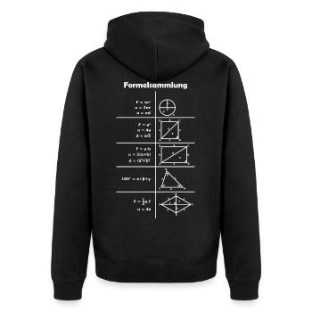 Mathe Formeln Formelsammlung Design Shirt Geschenk - Unisex Premium Bio Zip Hoodie - Schwarz - Hinten - Nico (187cm)