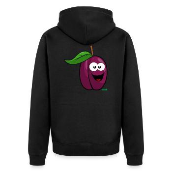 Prune Riant HARIZ Fruits Enfants Doux - Veste à capuche bio Premium Unisexe - noir - Dos - Nico (187cm)