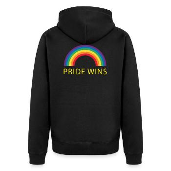 Liebe LGBT Pride Regenbogen Farben Geschenk Love - Unisex Premium Bio Zip Hoodie - Schwarz - Hinten - Nico (187cm)
