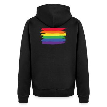 Love LGBT Pride Rainbow Colours Gift Love - Veste à capuche bio Premium Unisexe - noir - Dos - Nico (187cm)