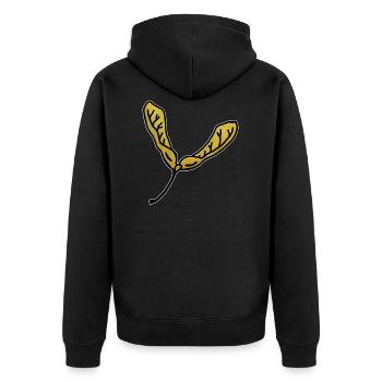 Maple leaf propeller fruit maple tree wings - Unisex Premium Organic Zip Hoodie - black - Back - Nico (187cm)