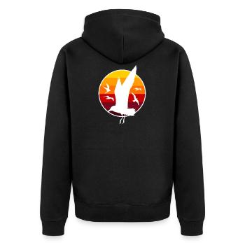 goélands - Veste à capuche bio Premium Unisexe - noir - Dos - Nico (187cm)