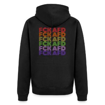 Fck Afd Fck Nzs - Unisex Premium Bio Zip Hoodie - Schwarz - Hinten - Nico (187cm)