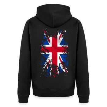 Union Jack - Veste à capuche bio Premium Unisexe - noir - Dos - Nico (187cm)