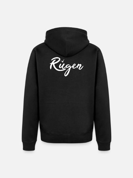 Rügen (seagull) white - Unisex Premium Organic Zip Hoodie - black