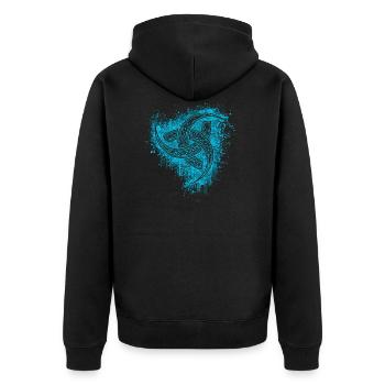 Wikinger Tattoo Tribal Knoten Odin Thor Viking - Unisex Premium Bio Zip Hoodie - Schwarz - Hinten - Nico (187cm)