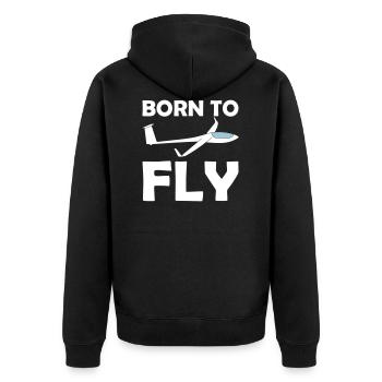 Né pour piloter pilote de planeurs - Veste à capuche bio Premium Unisexe - noir - Dos - Nico (187cm)