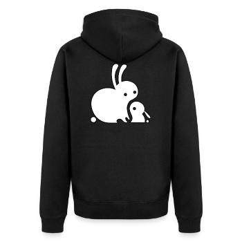 Lapin Lapin Lapin - Veste à capuche bio Premium Unisexe - noir - Dos - Nico (187cm)