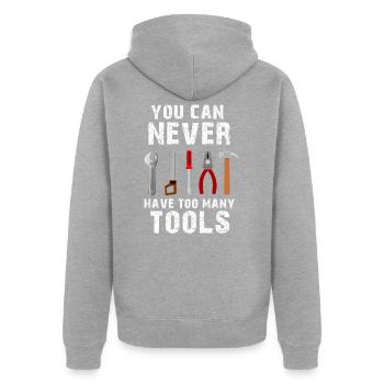 Craftsman tool: amélioration de l'habitat - Veste à capuche bio Premium Unisexe - gris chiné - Dos - Nico (187cm)
