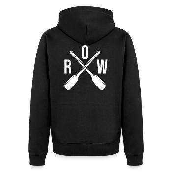 Rudern Rowing Row Paddel - Unisex Premium Bio Zip Hoodie - Schwarz - Hinten - Nico (187cm)