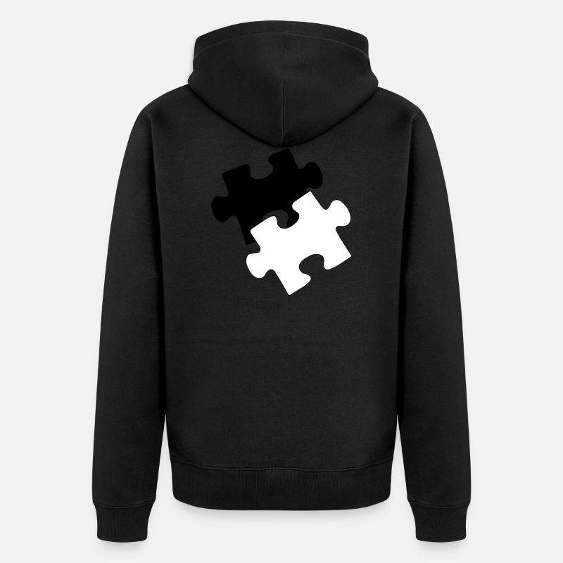 puzzle - Unisex Premium Organic Zip Hoodie - black