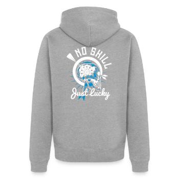 Aucune compétence juste chanceux - Veste à capuche bio Premium Unisexe - gris chiné - Dos - Nico (187cm)