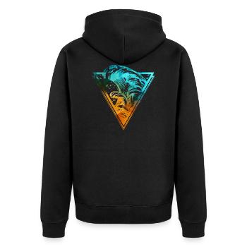 Vague de surf de couleur de rupture - Veste à capuche bio Premium Unisexe - noir - Dos - Nico (187cm)