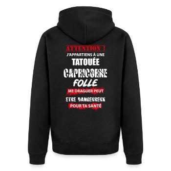 t shirt j appartiens a une femme - Veste à capuche bio Premium Unisexe - noir - Dos - Nico (187cm)