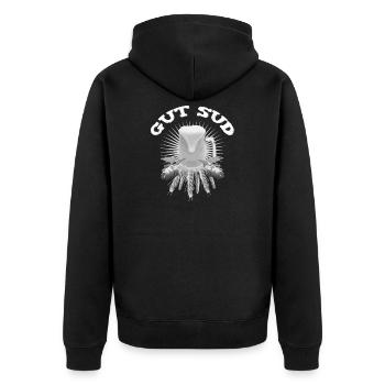 Gut Sud - gift for hobby brewers - Unisex Premium Organic Zip Hoodie - black - Back - Nico (187cm)
