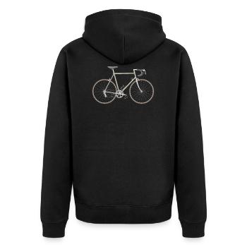 Retro racing bike / vintage racing bike - Unisex Premium Organic Zip Hoodie - black - Back - Nico (187cm)