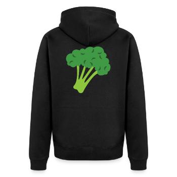 Brkokoli - Unisex Premium Organic Zip Hoodie - black - Back - Nico (187cm)