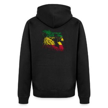 Reggae Lion Rastafari Music Freedom Zion Jamaica - Veste à capuche bio Premium Unisexe - noir - Dos - Nico (187cm)