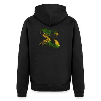 Reggae Lion Rastafari Music Freedom Zion Jamaica - Veste à capuche bio Premium Unisexe - noir - Dos - Nico (187cm)