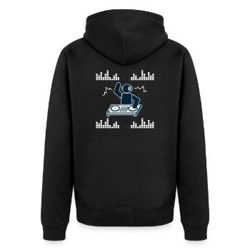 Techno Hardstyle Rave-Design Hommes Femmes Cadeau - Veste à capuche bio Premium Unisexe - noir - Dos - Nico (187cm)