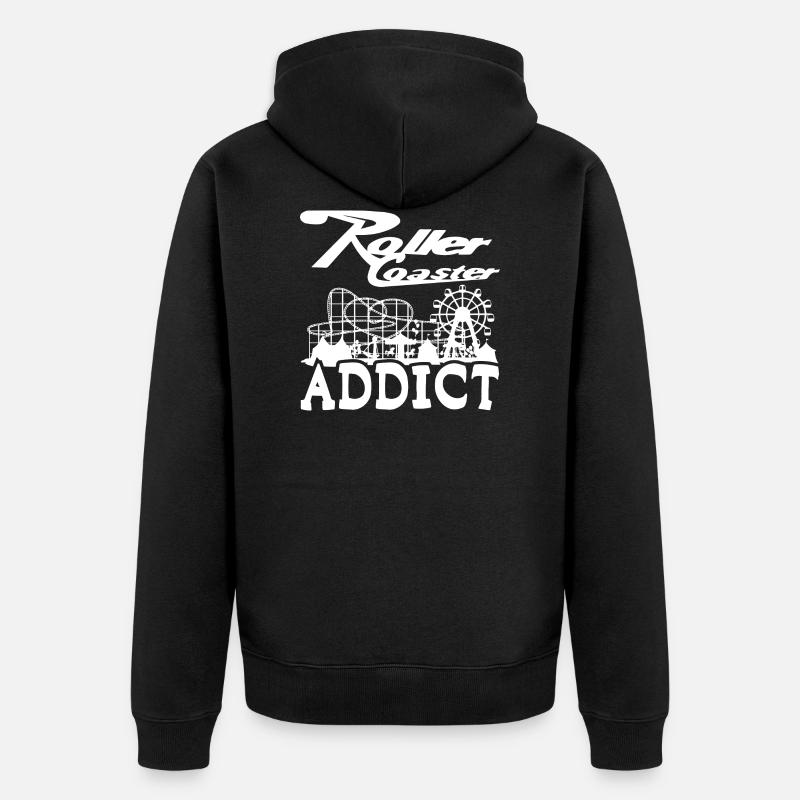 Roller Coaster Addict - Unisex Premium Bio Zip Hoodie - Schwarz