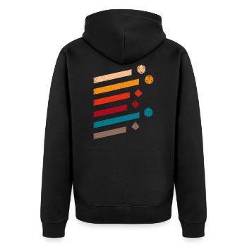 Vintage Polyhedral D20 Würfel Set Nerdy Minimalist - Unisex Premium Bio Zip Hoodie - Schwarz - Hinten - Nico (187cm)