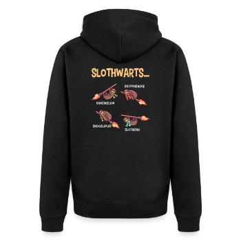 Sloth magician witches halloween sloth gift - Unisex Premium Organic Zip Hoodie - black - Back - Nico (187cm)