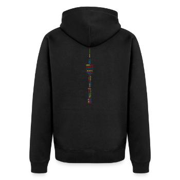 Tour de télévision de Stuttgart (colorée) - Veste à capuche bio Premium Unisexe - noir - Dos - Nico (187cm)