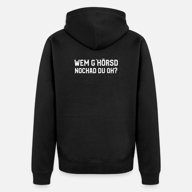 Qui d’autre t’écoutes ? - Veste à capuche bio Premium Unisexe - noir