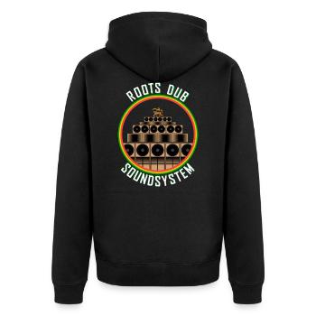 Système audio Roots Dub - Veste à capuche bio Premium Unisexe - noir - Dos - Nico (187cm)