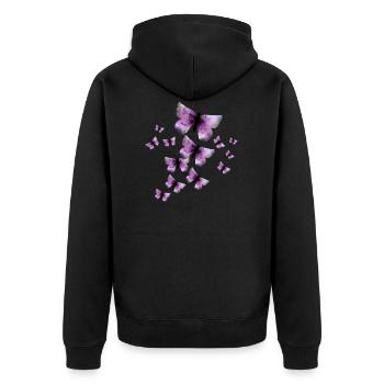 Papillons - Veste à capuche bio Premium Unisexe - noir - Dos - Nico (187cm)