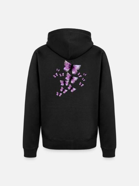 Butterflies - Unisex Premium Organic Zip Hoodie - black