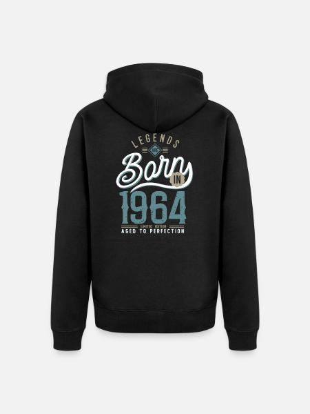 Legends are born in 1964 anniversary 58 years - Unisex Premium Organic Zip Hoodie - black