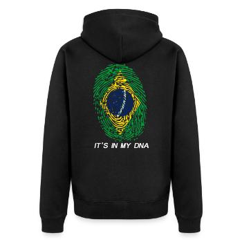 Brésil Drapeau brésilien C'est dans mon ADN - Veste à capuche bio Premium Unisexe - noir - Dos - Nico (187cm)