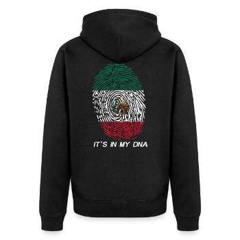 Mexico Mexican Flag It's in my DNA - Unisex Premium Bio Zip Hoodie - Schwarz - Hinten - Nico (187cm)
