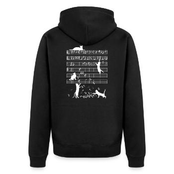 Cats music notes gift - Unisex Premium Organic Zip Hoodie - black - Back - Nico (187cm)