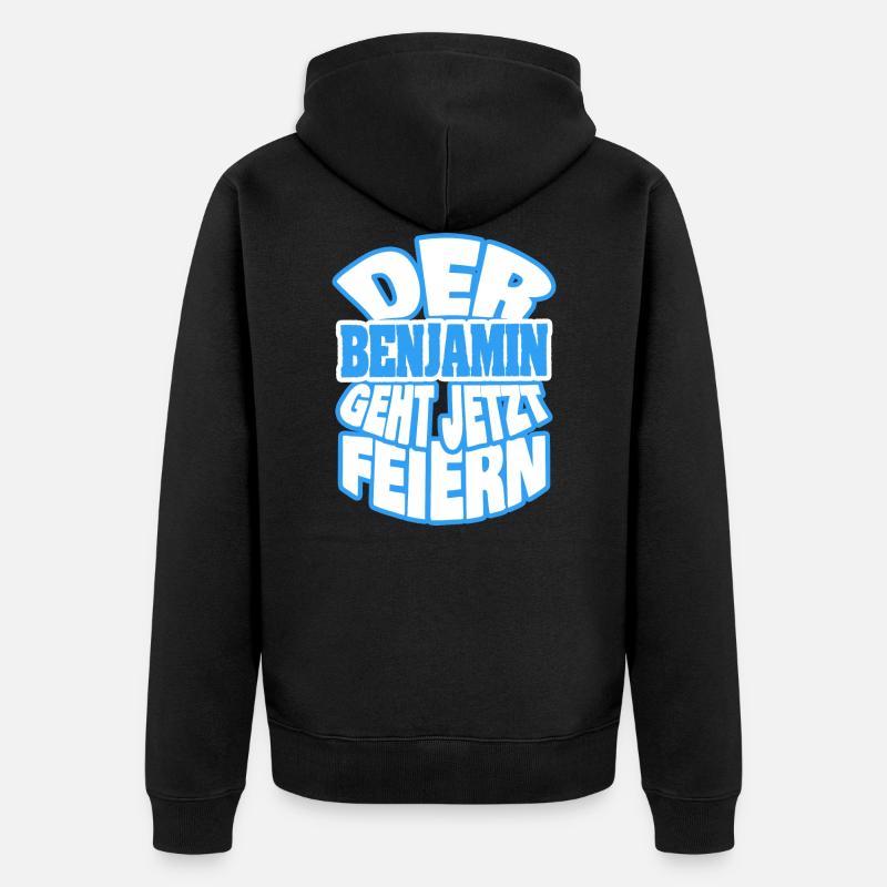 Benjamin - Unisex Premium Bio Zip Hoodie - Schwarz