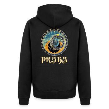 Praskô orloj. Horloge astronomique de Prague Prague. - Veste à capuche bio Premium Unisexe - noir - Dos - Nico (187cm)
