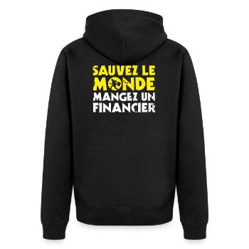 Révolution destruction protection de la planète - Veste à capuche bio Premium Unisexe - noir - Dos - Nico (187cm)