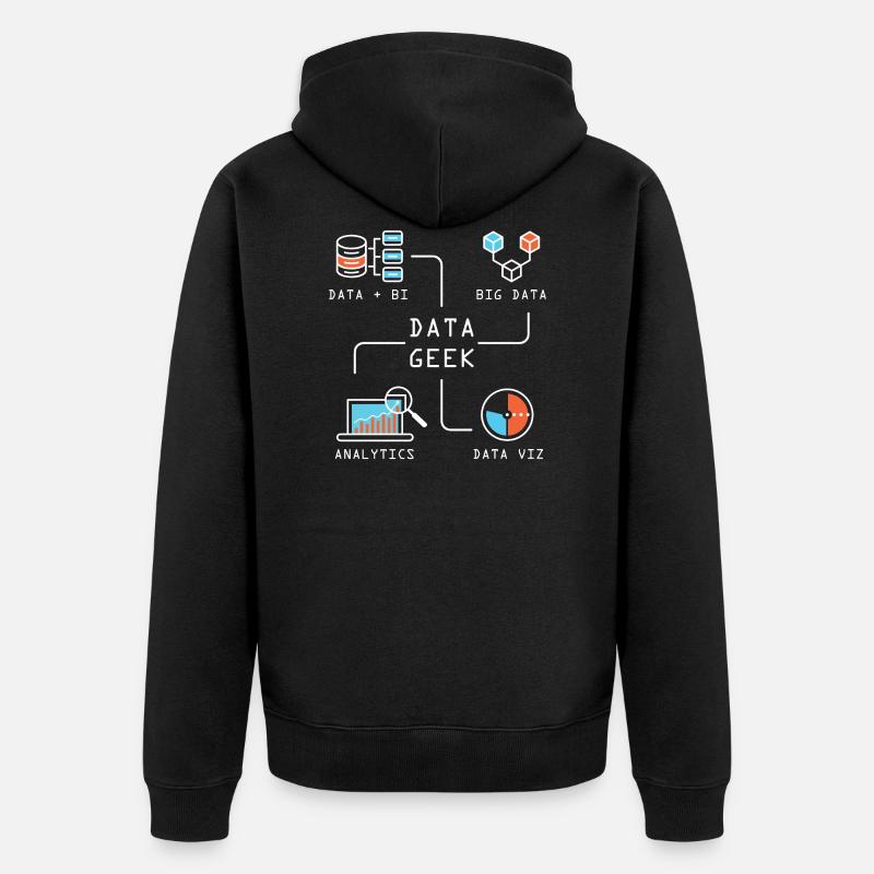 Data Geek Softwareentwickler - Unisex Premium Bio Zip Hoodie - Schwarz